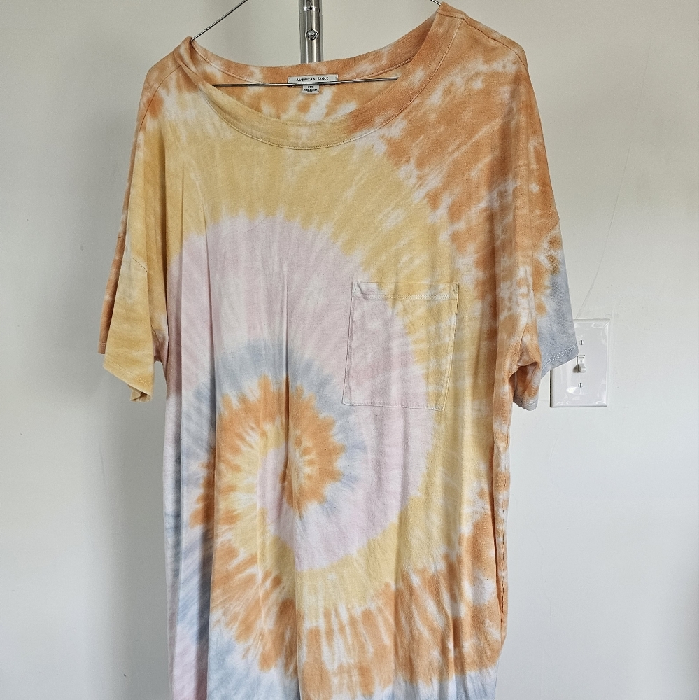 Tie Dye T-Shirt Dress - Large - American Eagle